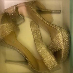 Gold strap heels